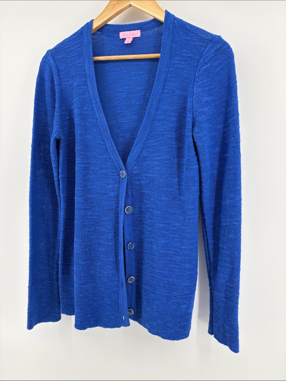 Lilly Pulitzer Cobalt Blue V-Neck Button Cardigan